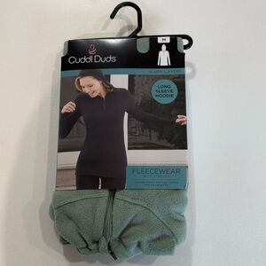 Cuddl Duds Sage Green Fleece Long Sleeve Hoodie Womens Size Medium Warm Layers